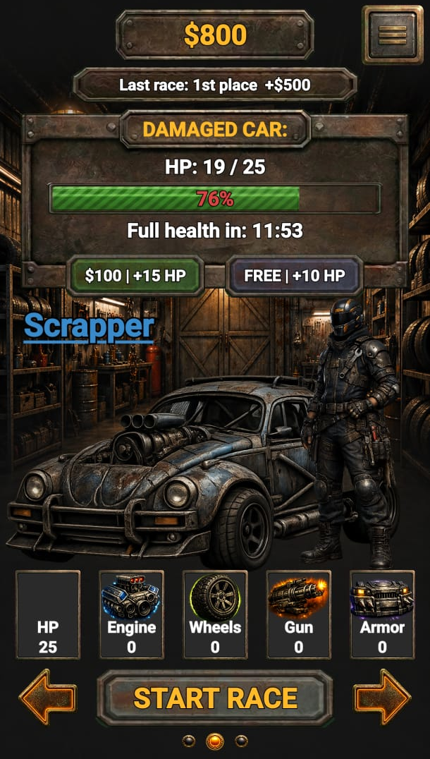 NitroCell – car selection
